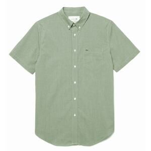 Lacoste Men's Regular Fit Short Sleeve Shirt White/Green Gingham 2XL White/Green